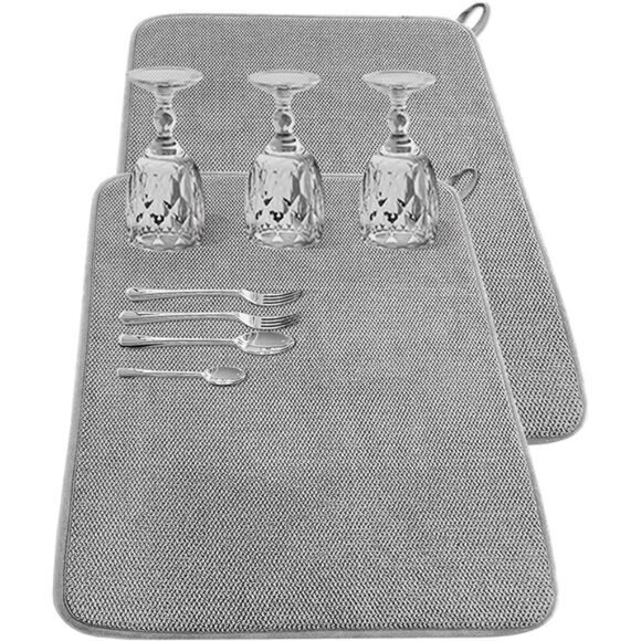 Large Dish Drying Mat for Kitchen Counter, Microfiber Absorbent Dish Drying Pad - Picture 1 of 8